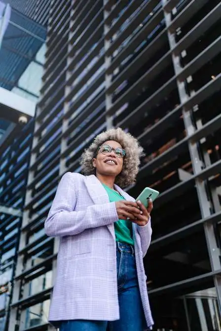 Professional woman with phone